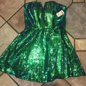 Charlotte Russe Sequin Night Muse Strapless Dress